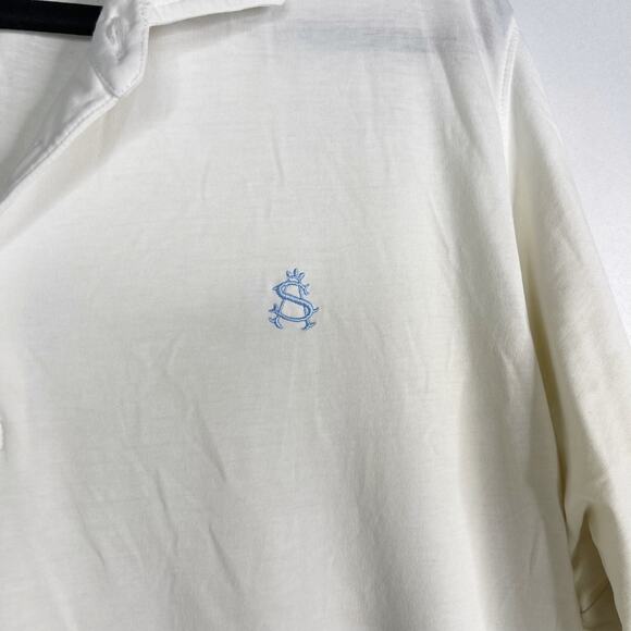 B Draddy Mens Medium M White Short Sleeve Golf Polo Shirt STAINED SA Golf Club - Picture 6 of 12